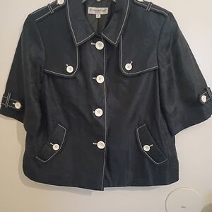 John‎ Meyer Of Norwich Women's Stylish Navy Blue Utility Jacket Sz 8